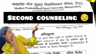 Mp bhoj bed deled second counseling doubts and many more information 2025😨😨mp bhoj open University 