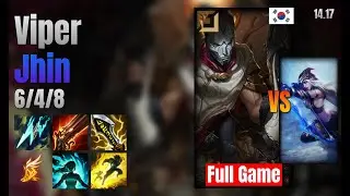 Viper Adc Jhin vs Ashe lol KR solo rank Full Game 14.17
