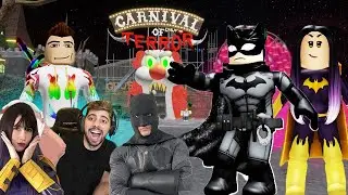 RobloX - PARQUE DO PALHAÇO IT A COISA VS BATMAN E BATGIRL ÀS 3 AM!! (Escape The Carnival of Terror)
