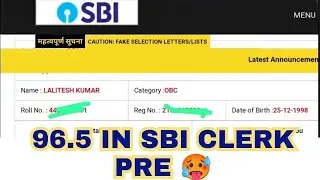 My SBI Clerk Pre Scorecard | 23.5 Above Cutoff 🔥| Bring it On SBI 💪