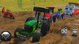 Drive Tractors And JCB || Rescue Indian 🚛🚜in game #truck #jcb #tractorgame #gameplay