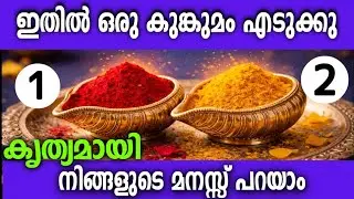 കുങ്കുമ നിറം തിരഞ്ഞെടുക്കൂ | Red & Yellow Kumkum Touch Reading | Nakshathra Voice⭐🌀