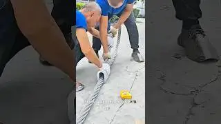 Threading a Giant Needle🤯Heavy Duty Wire Rope Work! #construction #industrial