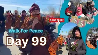 Peace walk ♥️ Day 99 🕊️ Buddhist Monks are walking 🙏 #walkforpeace #alokathepeacedog #usa #2300miles