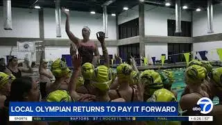 Abbey Weitzeil conducts clinic at Canyons Aquatic Club