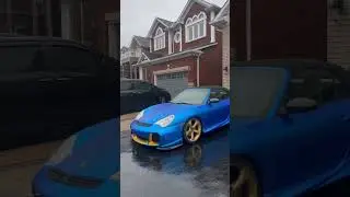 Porsche 911 wrapped in stain blue