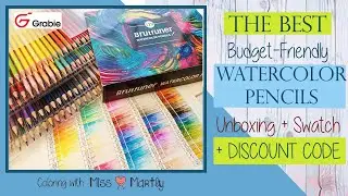 BEST BUDGET Friendly WATERCOLOR pencil | BRUTFUNER from GRABIE | Unboxing + Swatch + Discount code