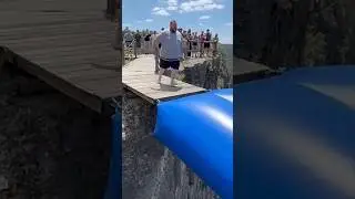 Blue Cliff airbag Crazy Jump! 😱🔥 Guy jumps, then flies! #scaryride  #TravelWonderGuy