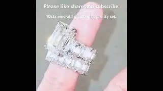 10cts emerald diamonds eternity bridal set. #bridal #diamond #ring #jewelry #wow #gorgeous #love