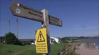 HIGH TIDE AT BLUE ANCHOR WEST SOMERSET AND STEAM TRAIN