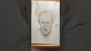 Color pencil sketch of a vampire I designed added to my sketchbook. #vampire #bat #horror #draw