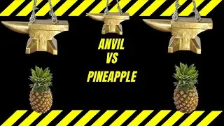 Experiment 220 lbs/100 kg Golden Anvil VS Pineapple. Crushing Things by Anvil! #Shorts
