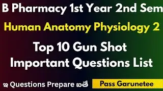 HAP 2 Top 10 Gun Shot Important Questions List‼️|| B Pharmacy  2nd Sem HAP 2 Important Questions||