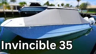 Invincible 35 Custom Full BOAT COVER and SUNSHADE! EASY TO USE!