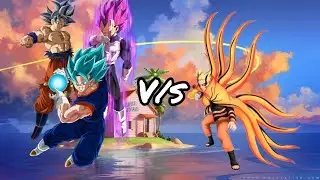 Goku and Vegeta fusion vegito vs Naruto full power 