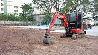 Leveling and grading work #excavator