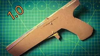 【DIY】Rubber band Gun 1.0 from cardboard | SEMI-AUTO Pistol