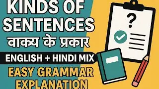 Kinds of Sentences Explained |English + Hindi Mix |Easy Grammar Class |#education #sentence #english