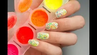Ju.Bilej by Dance Legend &mdash; Neon blast on white nails