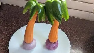 Capsicum carrot carving/carving/Art in vegetable/Vegetable carving/#nathishome