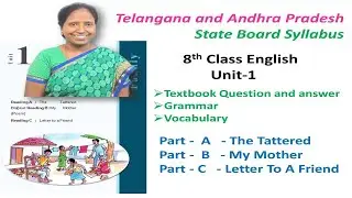 8th Class English Unit- 1 ( A,B & C) Textual Comprehension , Grammar and Vocabulary TS & AP SSC