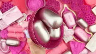ASMR session of glittery soap boxes being crushed and delicate soft foam. (4K, no talking)