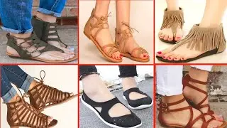 Stylish Flat Sandals Collection 2021 | Best Fancy Sandals For Women's Leather Sandals 2021