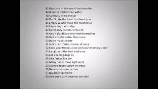 A LIST OF 100 ENGLISH PROVERBS