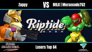 Zuppy (Fox) vs MILK | Morsecode762 (Samus) - Melee Losers Top 64 - Riptide 2024