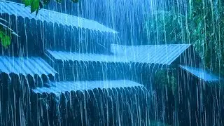 Overcome Stress to Sleep Instantly with Heavy Rain & Paramount Thunder Sounds on a Tin Roof at Night