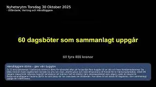 Nyhetsrytm 30 oktober 2025 &ndash; SMHI: Vi utf&auml;rdade f&ouml;r svag varning