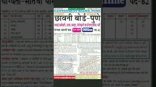 Cantonment Board, Pune (total post 82)  #job #newjobvacancies2023#shorts