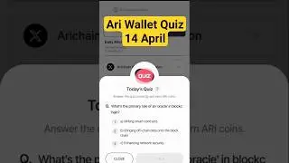 Ari Wallet Daily Quiz 14 April | Ari Wallet Testnet Airdrop | Ari Wallet Quiz Today | Arichain
