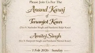 Live - Anand Karaj Samagam of Taranjot Kaur with Amitoj Singh - Amritsar - Divas Suhela - 1 Feb 2026