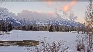 Teton time Lapse of sunset viewed from Teton Pines golf course on January 23, 2026