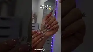 Silver Nails tips #nailart #nailsyoutube #nailsartist #silvernailstips #classicnails #nailtech