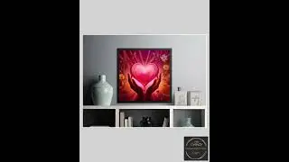 Spiritual Heart Wall Art, Vibrant Pink Love Energy Art Print, High-Resolution Floral Home Decor