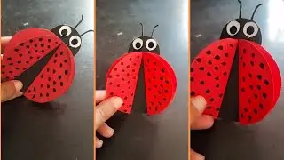 How to Make Paper Ladybug with Craft Paper | Origami Ladybug | Origami Craft for Kids | Insect Craft