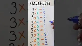 📚Easy Trick to Learn Table of 3/Multiplication Table of 3/Maths Tables#shortsfeed​ #shorts​ #phada