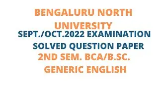 BNU 2nd sem BCA/B.Sc. 2022 QP-Generic English