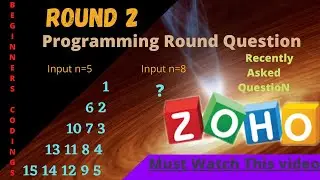 Zoho Round2 Programming Round Question | Beginners Codings