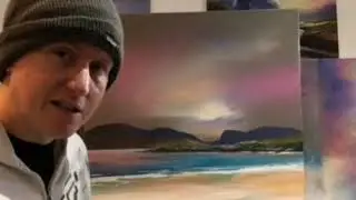 Landscape Painting Demonstration of Luskentyre. A Scottish beach scene by Douglas Roulston Fine Art