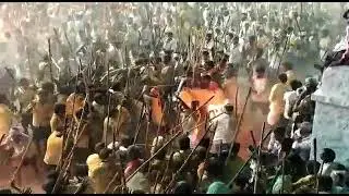 DEVARAGATTU TRADITIONAL MOB STICK FIGHT AT DEVARAGATTU IN DASARA FESTIVAL AT HOLIGONDA IN KURNOOL DT