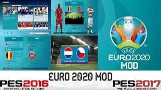 Euro 2020 Mod (Graphic Menu, Scoreboard & Adboards) for PES 2016 & PES 2017 - 100 % Work !!!