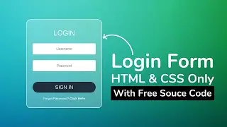 How To Create Login Form In HTML and CSS | Make Sign In Form Design with Source Code