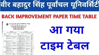 टाइम टेबल जारी, VBSPU BACK IMPROVEMENT PAPER TIME TABLE, DATE SHEET FOR BACK PAPER EXAM, VBSPU NEWS