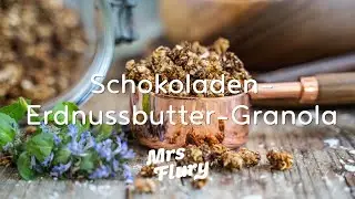 Schoko Erdnussbutter Granola - 5 Zutaten Knuspermüesli ohne Zucker