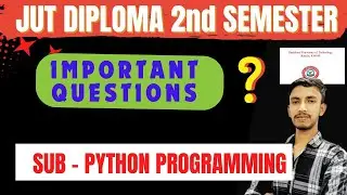 Python programming Important Questions|| JUT Diploma 2nd semester vvi Question|| Branch CSE
