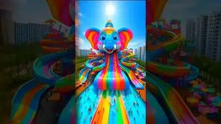 ❤️ Evolution of Cat: Water Slide Elephant ✅ Gang Stock #cat #cute #love #shorts