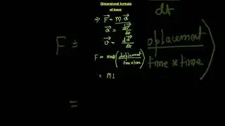 Dimension Formula of Force #iitjee #neet #cbse